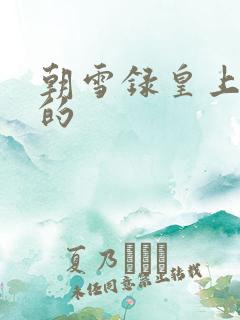朝雪录皇上谁演的
