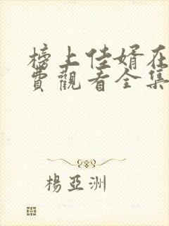 榜上佳婿在线免费观看全集