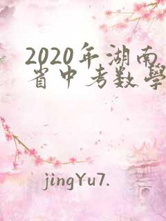 2020年湖南省中考数学试卷及答案