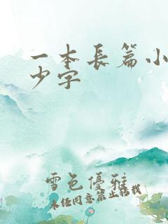 一本长篇小说多少字