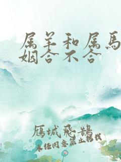 属羊和属马的婚姻合不合