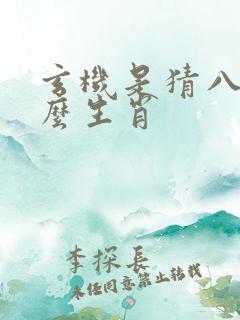 玄机是猜八指什么生肖