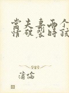 当夫妻两个人感情破裂时该怎么办