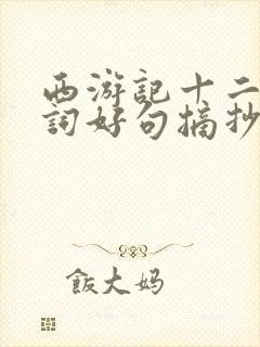 西游记十二回好词好句摘抄
