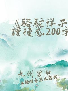 《骆驼祥子》的读后感200字