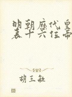 明朝历代皇帝列表十六位帝王简介