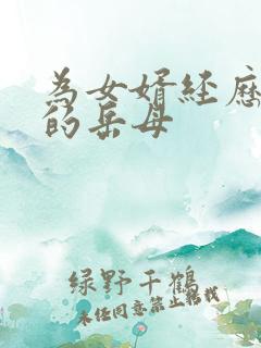 为女婿经历疯狂的岳母
