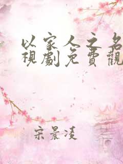 以家人之名 电视剧免费观看