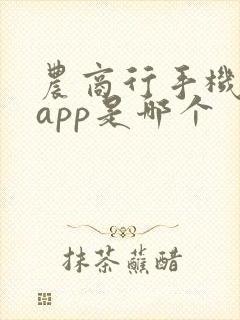 农商行手机银行app是哪个