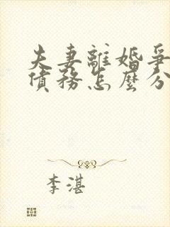 夫妻离婚争财产债务怎么分配