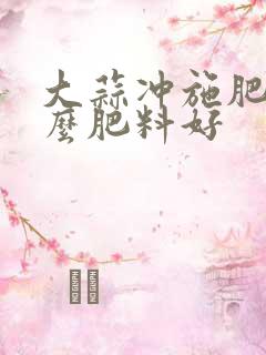 大蒜冲施肥用什么肥料好