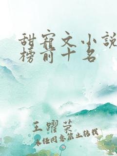 甜宠文小说排行榜前十名