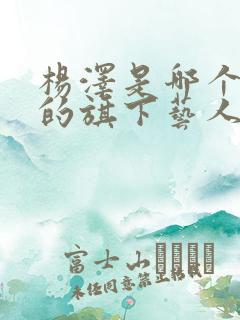 杨泽是哪个公司的旗下艺人