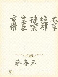 重生后绝不嫁给权臣宗肆宁芙小说阅读