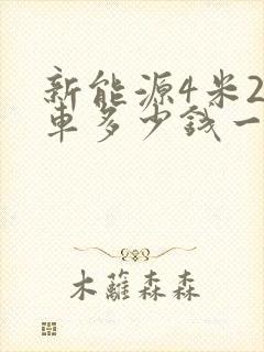 新能源4米2货车多少钱一辆