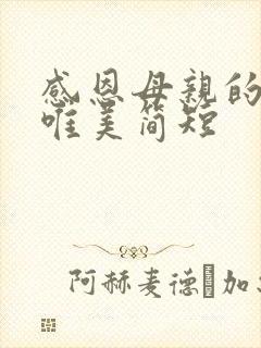 感恩母亲的句子唯美简短