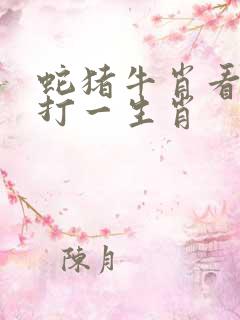 蛇猪牛肖看到谁打一生肖