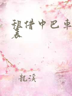 租借中巴车价目表