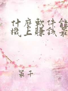 什么软件能在手机上赚钱最快