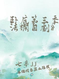 卧底第三季《普法栏目剧》