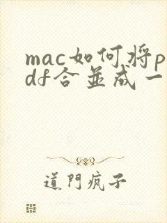 mac如何将pdf合并成一个文件