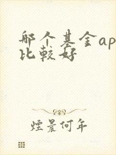 哪个基金app比较好