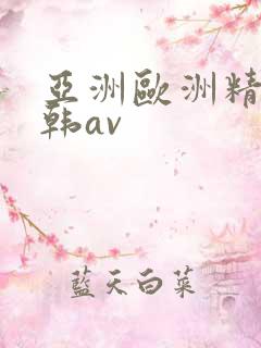 亚洲欧洲精品日韩av