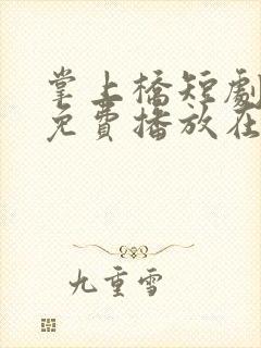 掌上桥短剧全集免费播放在线观看