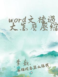 word文档过大怎么压缩图片