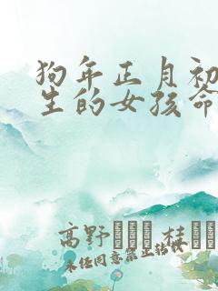 狗年正月初一出生的女孩命好吗
