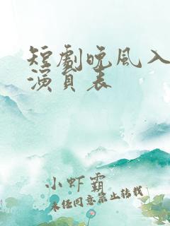 短剧晚风入淮的演员表