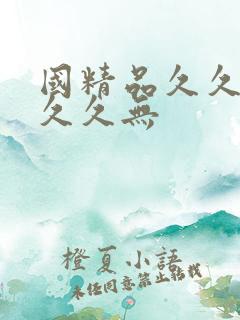 国精品久久久久久久无