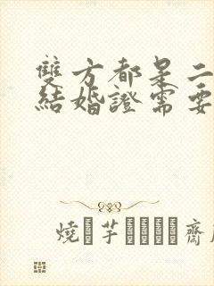双方都是二婚领结婚证需要什么