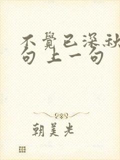 不觉已深秋的诗句 上一句