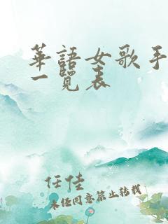 华语女歌手排名一览表