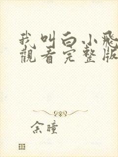 我叫白小飞在线观看完整版免费