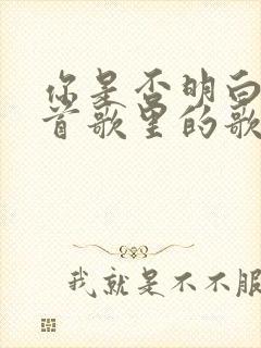 你是否明白是哪首歌里的歌词