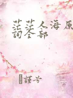 茫茫人海原唱歌词全部