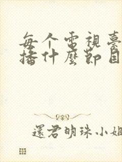 每个电视台都在播什么节目