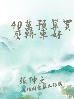 40万预算买什么轿车好