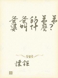 爸爸的弟弟的老婆叫什么? 爸爸的弟弟的老婆叫什么?