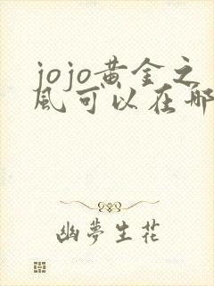 jojo黄金之风可以在哪里看