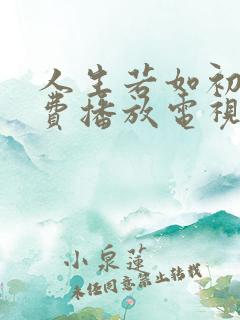 人生若如初见免费播放电视剧
