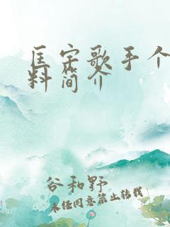 匡宇歌手个人资料简介