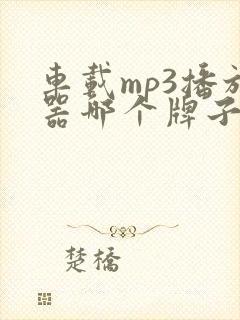 车载mp3播放器哪个牌子好