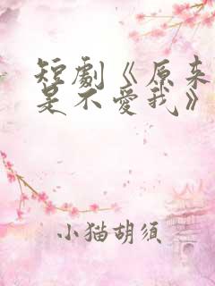 短剧《原来你只是不爱我》在线观看