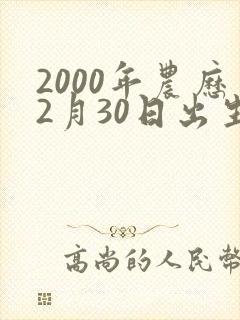 2000年农历2月30日出生命运