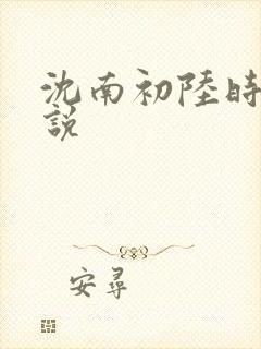 沈南初陆时砚小说