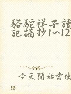 骆驼祥子读书笔记摘抄1~12章