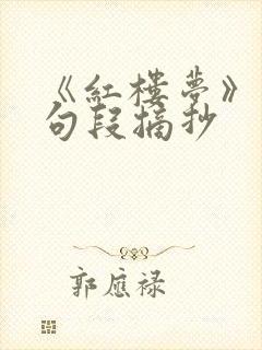 《红楼梦》精彩句段摘抄
